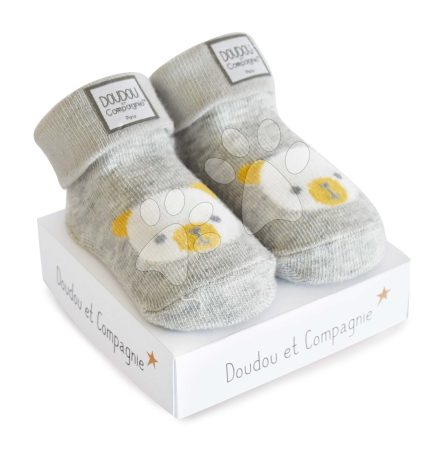 Zokni újszülött részére Birth Socks Doudou et Compagnie szürke lágy mintás 0-6 hó gyerek játék webáruház - játék rendelés online Babakellékek | Babaruházat