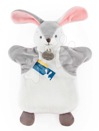 Plüss nyuszi kesztyűbáb Bunny Doudou et Compagnie szürkés-fehér 25 cm 0 hó-tól gyerek játék webáruház - játék rendelés online Plüssjátékok | Kesztyűbábok