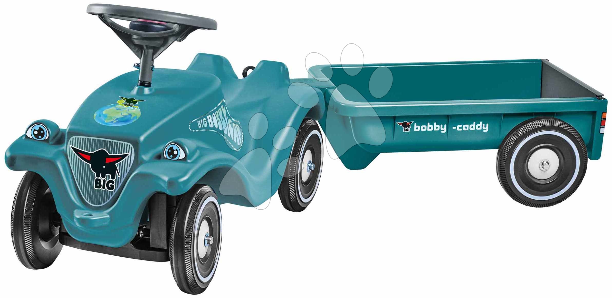 Bébitaxi utánfutóval autó Bobby Car Classic Eco 2.0 BIG ökobarát türkíz dudával és menő matricákkal 12 hó-tól gyerek játék webáruház - játék rendelés online Járművek gyerekeknek | Bébitaxik | Bébitaxik 12 hónapos kortól
