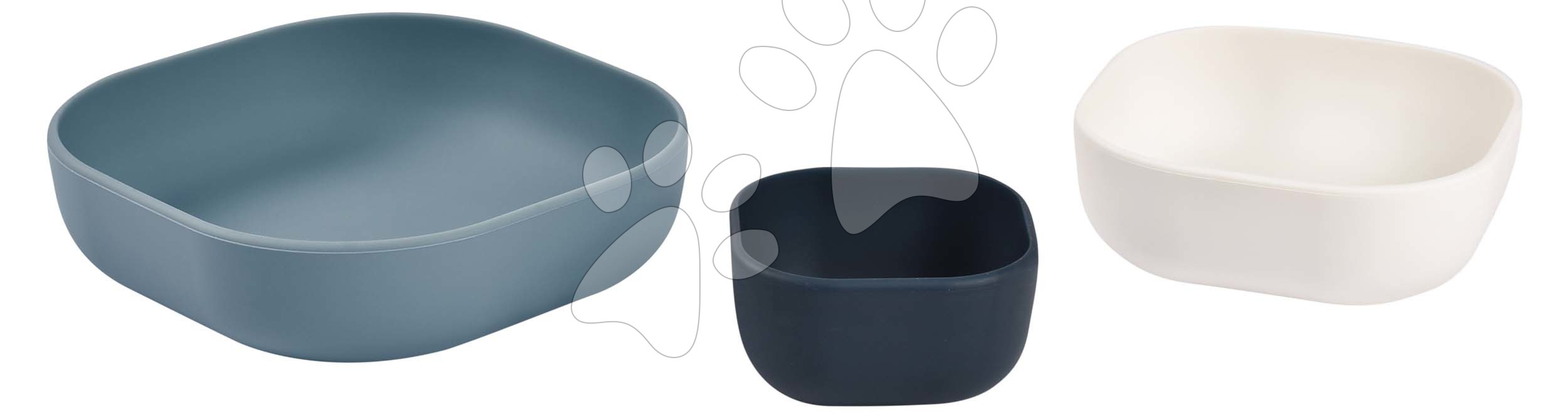 Étkezőgarnitúra Silicone Nesting Bowl Set Beaba Night blue Cotton Baltic Blue szilikonból 3-részes kékes-szürkés-fehér 4 hó-tól gyerek játék webáruház - játék rendelés online Babakellékek | Babaetetés és szoptatás | Babaétkezési eszközök  | Babaétkészletek