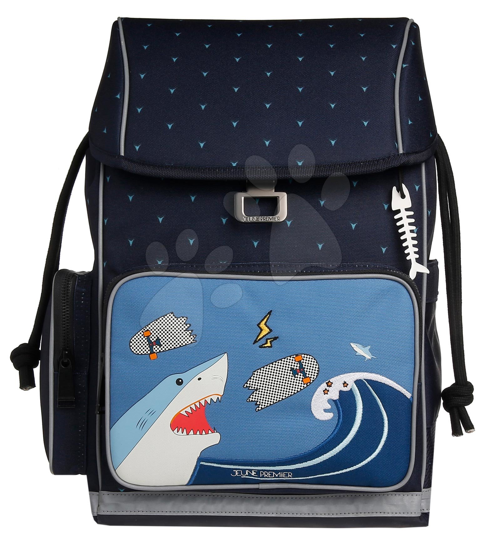 Iskolai nagy hátizsák Ergomaxx Sharkie Jeune Premier ergonomikus luxus kivitel 39*26 cm gyerek játék webáruház - játék rendelés online Kreatív és didaktikus játékok | Iskolai kellékek | Iskolai hátizsákok