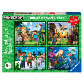 Játék webáruház - Ravensburger Puzzle 4x100 db - Minecraft rendelés játékboltok Budapest Puzzle - Puzzle