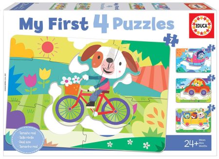 Puzzle legkisebbeknek My Vehicles Progressive Educa közlekedési eszközök állatkákkal 5-6-7-8 darabos 24 hó-tól gyerek játék webáruház - játék rendelés online Puzzle és társasjátékok | Gyerek puzzle | Progresszív gyerek puzzle