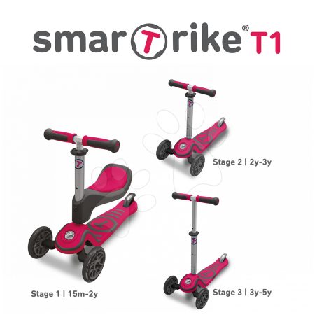 smarTrike roller és bébitaxi T1 2020200 szürke-rózsaszín gyerek játék webáruház - játék rendelés online Járművek gyerekeknek | Rollerek | Háromkerekű rollerek