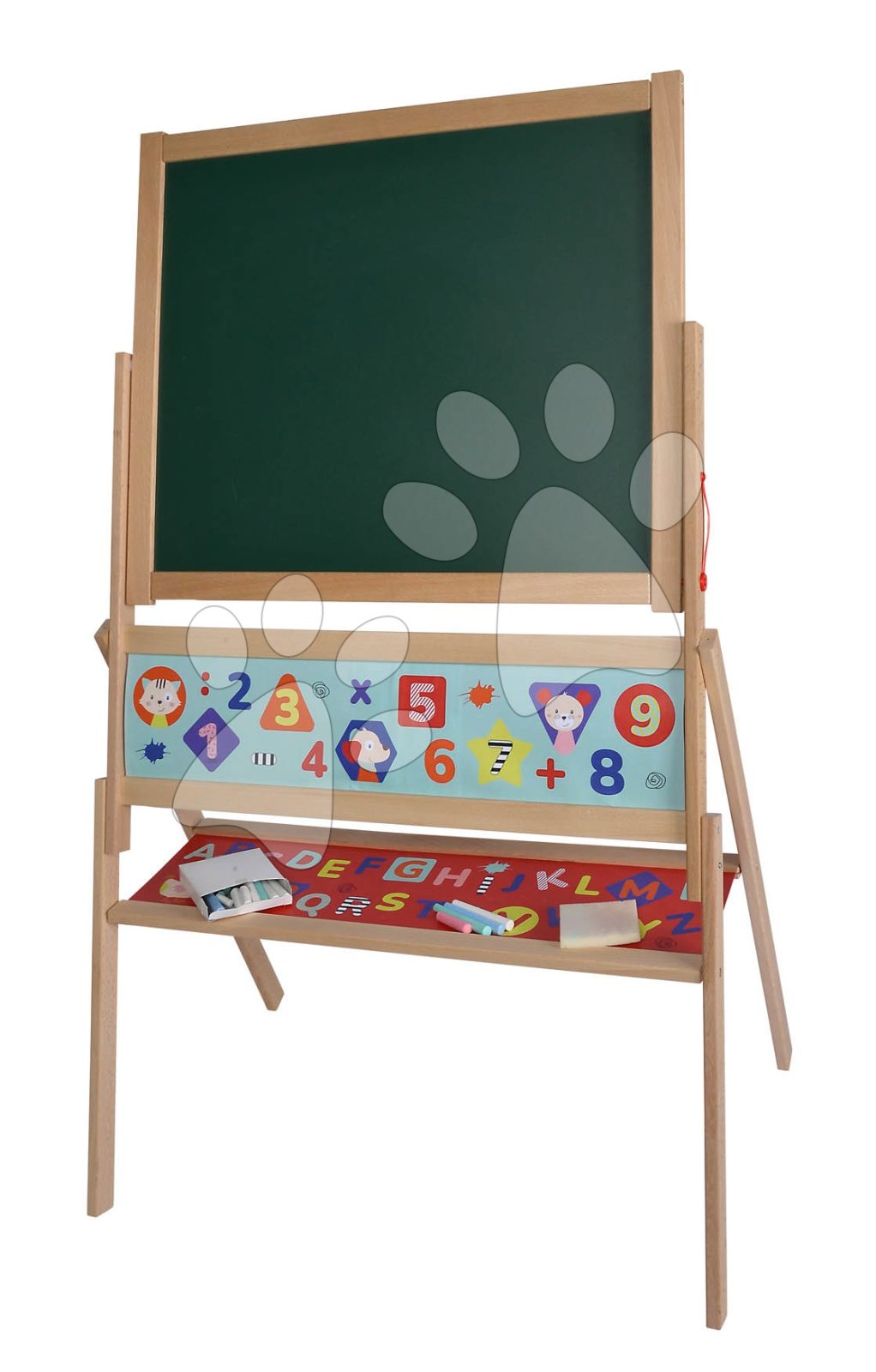 Fa mágneses tábla Magnetic Board Eichhorn összecsukható 48 mágnessel és 10 krétával és szivaccsal 110 cm magas gyerek játék webáruház - játék rendelés online