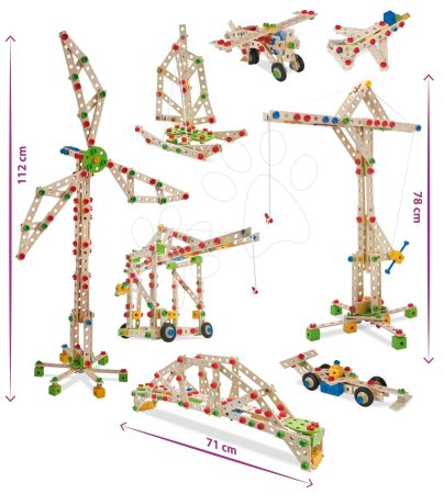 Fa építőjáték szélmalom Constructor Windmill Eichhorn 8 modell(malom