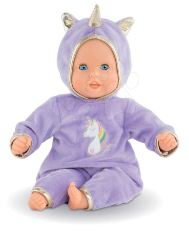 Játékbaba Bebe Calin Unicorn Corolle kék pislogó szempárral és gyöngyöcskékkel 30 cm 18 hó-tól gyerek játék webáruház - játék rendelés online