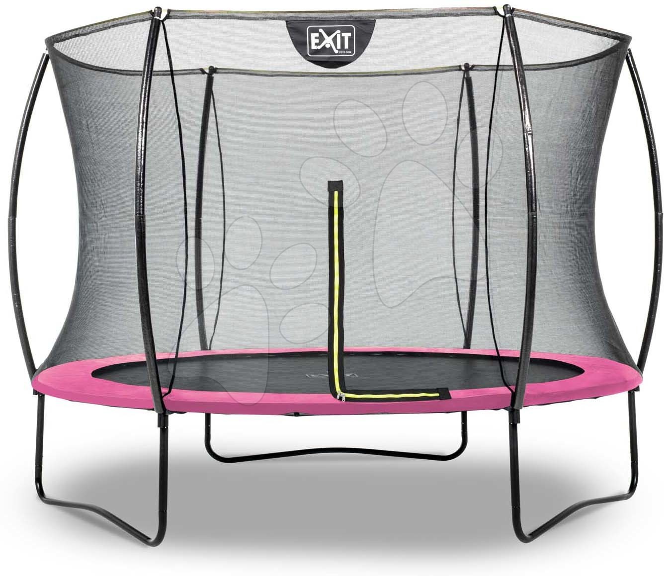 Trambulin védőhálóval Silhouette trampoline Exit Toys kerek 244 cm átmérővel rózsaszin gyerek játék webáruház - játék rendelés online