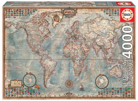 Educa Puzzle The World Executive Map 4000 db 14827 színes gyerek játék webáruház - játék rendelés online