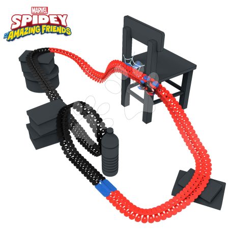 Flexibilis autópálya Spidey Marvel Flextreme Set Spin Morales Smoby elektronikus kisautóval 184 darabos 4