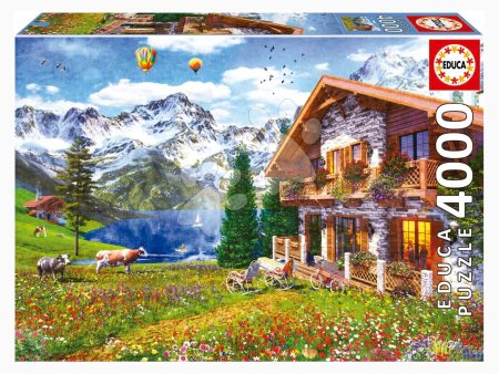 Puzzle Chalet in the Alps Educa 4000 darabos és Fix ragasztó gyerek játék webáruház - játék rendelés online