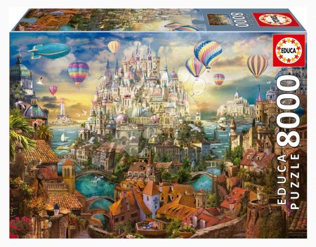 Puzzle Dream Town Educa 8000 darabos és Fix ragasztó gyerek játék webáruház - játék rendelés online