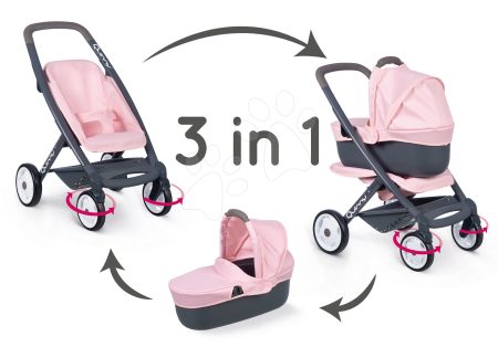 Babakocsi 3-kombináció Powder Pink 3in1 Maxi Cosi&Quinny Smoby mély sportos és mózeskosár 42 cm játékbabának gyerek játék webáruház - játék rendelés online