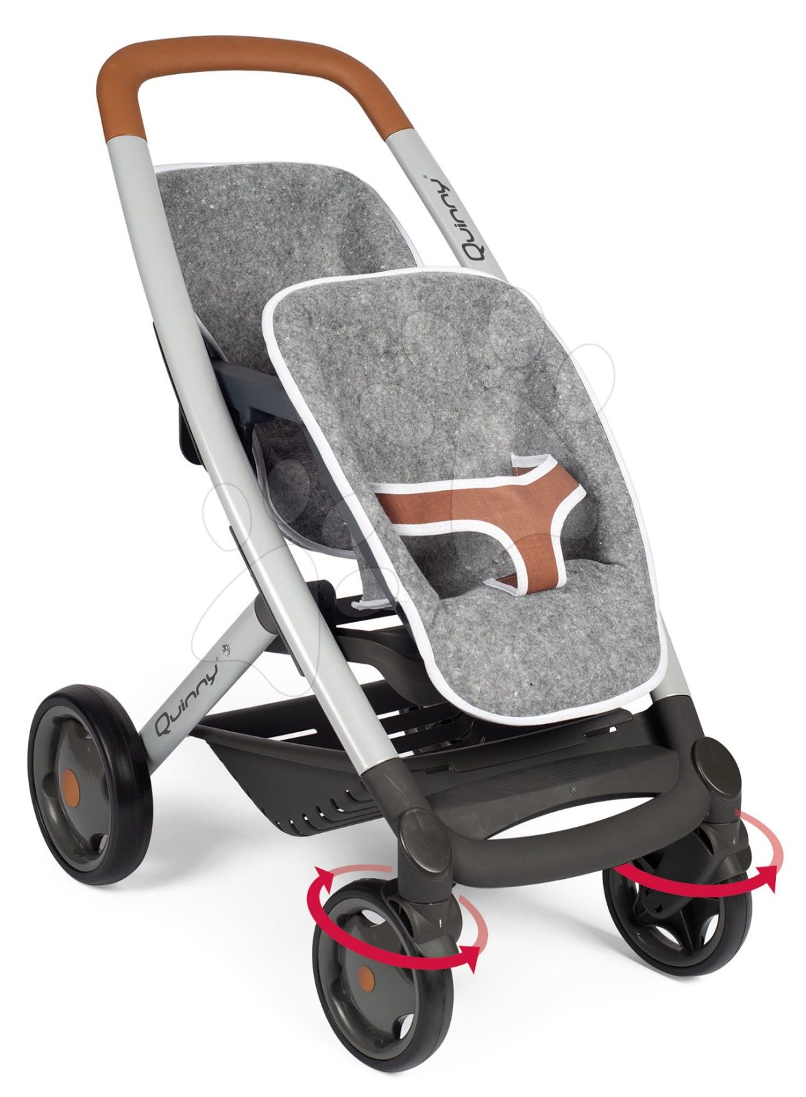 Babakocsi ikerbabáknak DeLuxe Pastel Maxi Cosi&Quinny Grey Smoby dönthető háttámlávl és 65 cm tolókarral gyerek játék webáruház - játék rendelés online