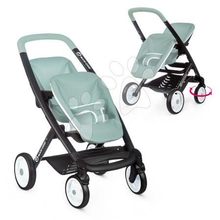 Iker babakocsi dönthető ülésekkel Maxi Cosi Twin Pushchair Sage Smoby 42 cm nagyságú játékbabának tolókar magassága 65 cm olivazöld gyerek játék webáruház - játék rendelés online