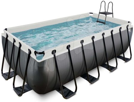 Medence  vízforgatóval Black Leather pool Exit Toys acél medencekeret 400*200*122 cm fekete 6 évtől gyerek játék webáruház - játék rendelés online