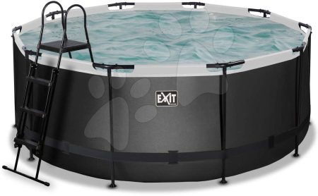 Medence homokszűrős vízforgatóval Black Leather pool Exit Toys kerek acél medencekeret 360*122 cm fekete 6 évtől gyerek játék webáruház - játék rendelés online