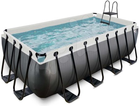 Medence homokszűrős vízforgatóval Black Leather pool Exit Toys acél medencekeret 400*200*122 cm fekete 6 évtől gyerek játék webáruház - játék rendelés online