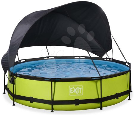 Medence napellenzővel és szivattyúval Lime pool Exit Toys kerek acél medencekeret 360*76 cm zöld 6 évtől gyerek játék webáruház - játék rendelés online