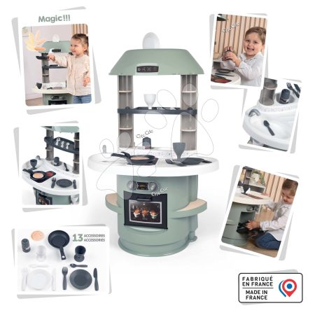 Játékkonyha Nova Kitchen Smoby minimalista dizájnban 13 kiegészítővel 78 cm magas gyerek játék webáruház - játék rendelés online