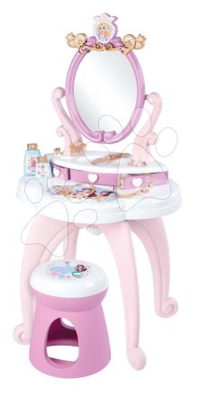 Pipere asztal Disney Princess 2in1 Hairdresser Smoby kisszékkel és 10 kiegészítővel szépítkezéshez 94 cm magas gyerek játék webáruház - játék rendelés online