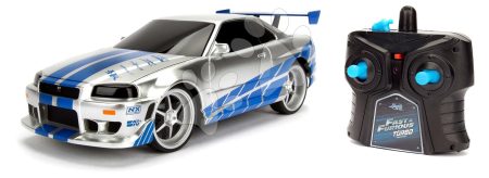 Kisautó távirányítós RC Nissan Skyline GTR Fast & Furious Jada kékes-ezüst hossza 19 cm 1:24 gyerek játék webáruház - játék rendelés online