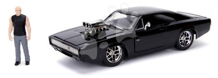 Kisautó Dodge Charger 1970 Fast & Furious Jada fém nyitható részekkel és Dominic Torreto figurával hossza  21 cm 1:24 gyerek játék webáruház - játék rendelés online