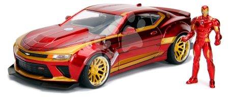 Kisautó Marvel Ironman 2016 Chevy Camaro Jada fém nyitható részekkel és Iron Man figurával hossza 22 cm 1:24 gyerek játék webáruház - játék rendelés online