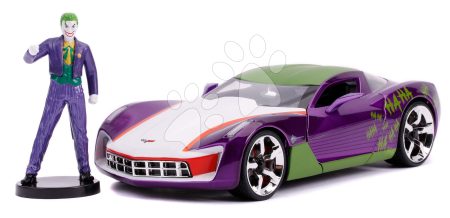 Kisautó DC Chevy Corvette Stingray 2009 Jada fém nyitható részekkel és Joker figurával hossza 20 cm 1:24 gyerek játék webáruház - játék rendelés online