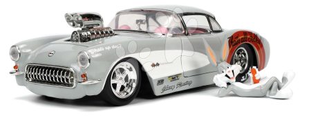 Kisautó Looney Tunes Chevrolet Corvette 1957 Jada fém niytható részekkel és Bugs Bunny figurával hossza 19 cm 1:24 gyerek játék webáruház - játék rendelés online