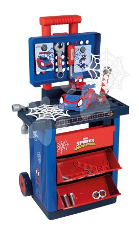 Szerelőműhely kerekeken Spidey Diy Trolley Marvel Smoby kisautóval figurával és 45 kiegészítővel gyerek játék webáruház - játék rendelés online