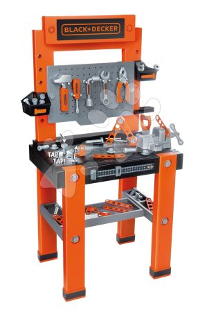 Szerelőműhely Bricolo One Workbench Black&Decker Smoby satuval és 79 kiegészítővel 103 cm magas gyerek játék webáruház - játék rendelés online