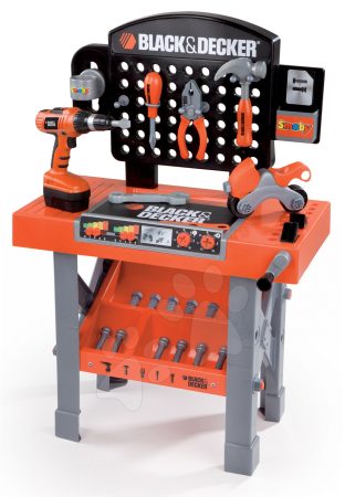 Smoby szerelőasztal Black&Decker mechanikus fúróval 500205 piros-fekete gyerek játék webáruház - játék rendelés online