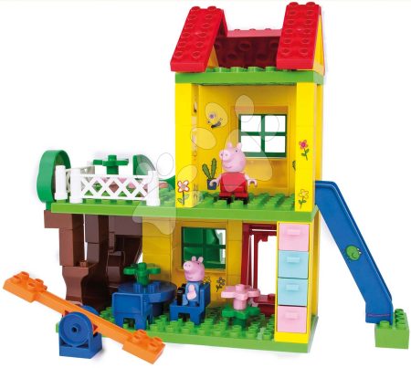 Építőjáték Peppa Pig Play House PlayBig Bloxx BIG házikó csúszdával libikókával 2 figurával 72 részes 1