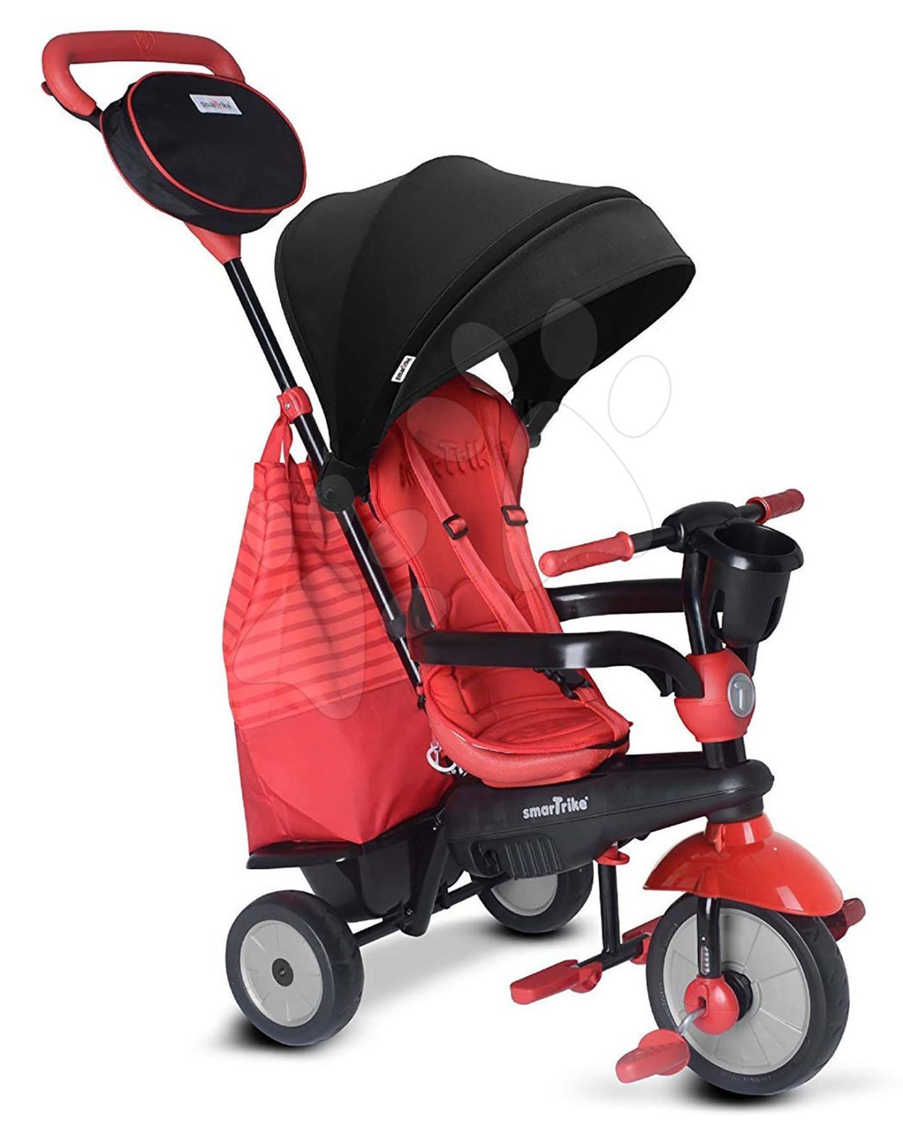 Tricikli SWING DLX 4in1 Red TouchSteering smarTrike lengéscsillapítóval szabadonfutó + UV védelem piros-fekete 10 hó-tól gyerek játék webáruház - játék rendelés online