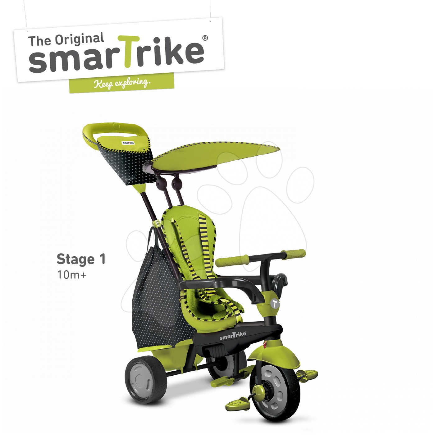 Tricikli smarTrike Glow Touch Steering 4in1 6600800 zöld-fekete gyerek játék webáruház - játék rendelés online