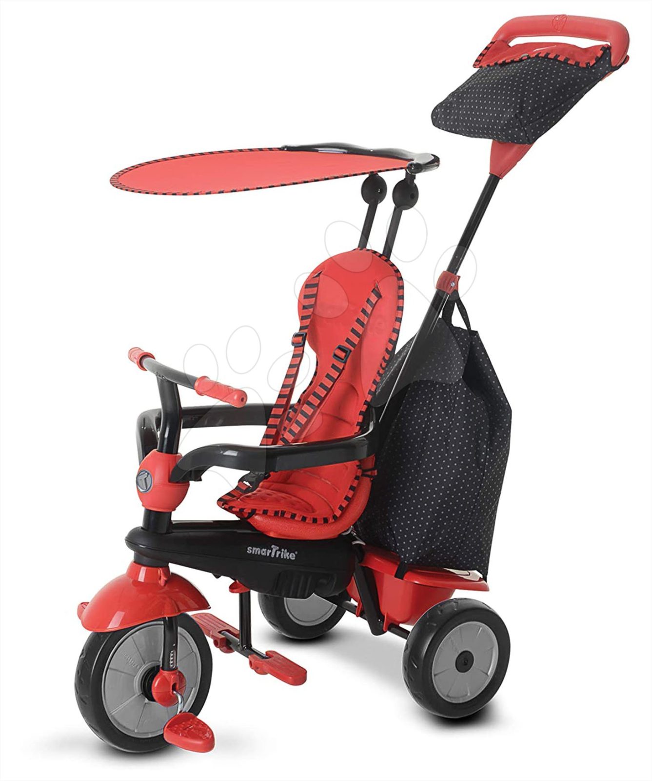 Gyerek tricikli smarTrike Glow Touch Steering 4in1Black&Red 6401500 piros-fekete gyerek játék webáruház - játék rendelés online