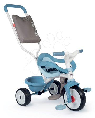 Tricikli kiesésgátlóval Be Move Comfort Tricycle Blue Smoby EVA kerekekkel és táska tolókaron kék 10 hó-tól gyerek játék webáruház - játék rendelés online