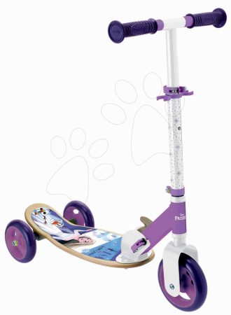 Fa háromkerekű roller Frozen Wheels Foldable Scooter Smoby összecsukható magasságilag állítható csúszásmentes halk gyerek játék webáruház - játék rendelés online