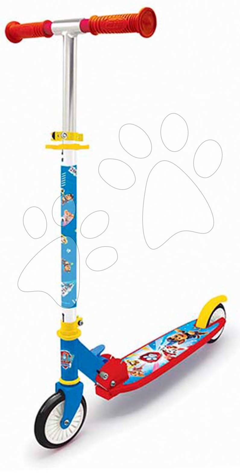 Kétkerekű roller Paw Patrol 3 Wheels Foldable Scooter Smoby összecsukható fékkel magasságilag állítható max. 83 cm 5 évtől gyerek játék webáruház - játék rendelés online