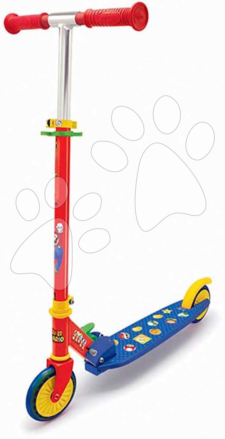 Kétkerekű roller Super Mario 2 Wheels Foldable Scooter Smoby összecsukható fékkel magasságilag állítható max. 83 cm 5 évtől gyerek játék webáruház - játék rendelés online