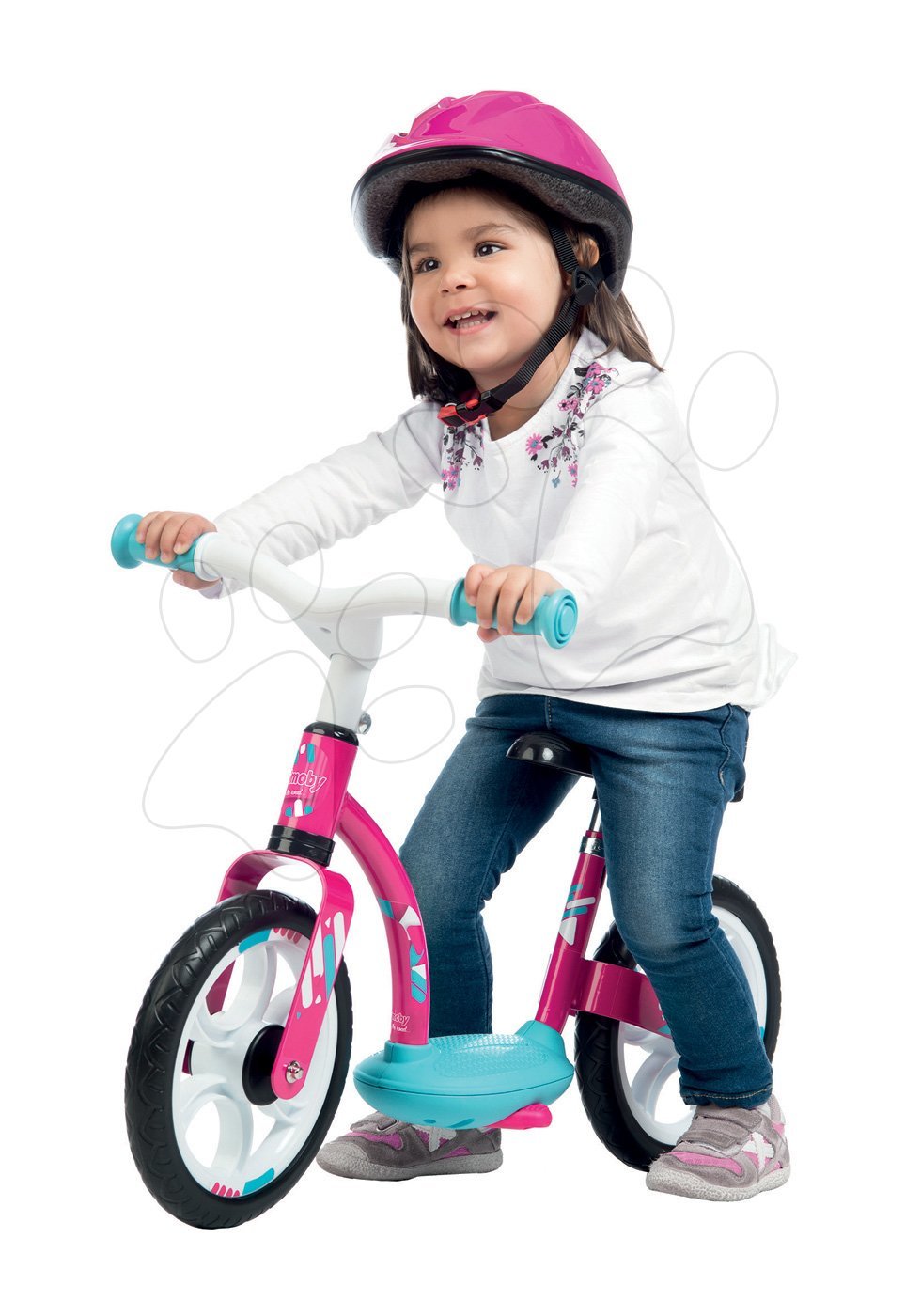 Smoby tanulóbicikli gyerekeknek Learning Bike 452052 fehér-rózsaszín gyerek játék webáruház - játék rendelés online