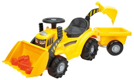 Bébitaxi utánfutóval Backhoe Ride on Maxi Abrick Écoiffier markolókanállal és homlokrakodóval 6 maxi kockával 12-36 hó gyerek játék webáruház - játék rendelés online