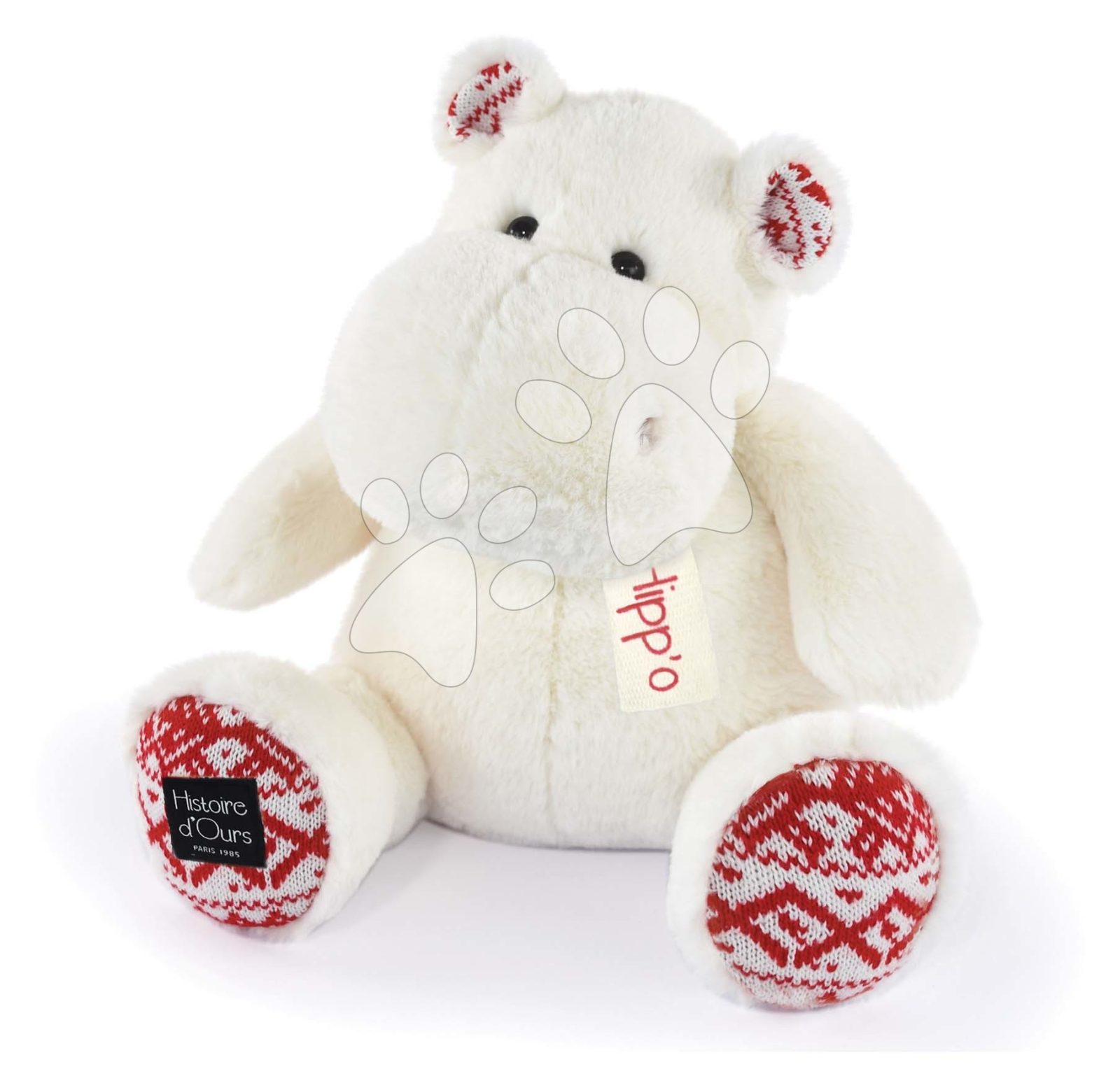 Plüss víziló Christmas White Hippo Cocooning Histoire d’ Ours fehér 40 cm 0 hó-tól gyerek játék webáruház - játék rendelés online