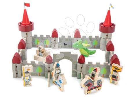 Fa kastély Dragon Castle Tender Leaf Toys 59 darabos készlet sárkánnyal és lovagokkal gyerek játék webáruház - játék rendelés online