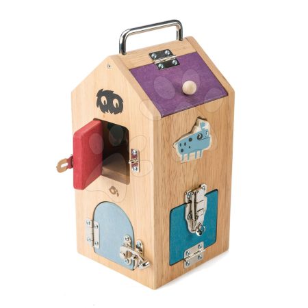 Fa házikó szörnyecskékkel Monster Lock Box Tender Leaf Toys 8 ajtó 8 különböző zárral és 2 szörnyecskével gyerek játék webáruház - játék rendelés online