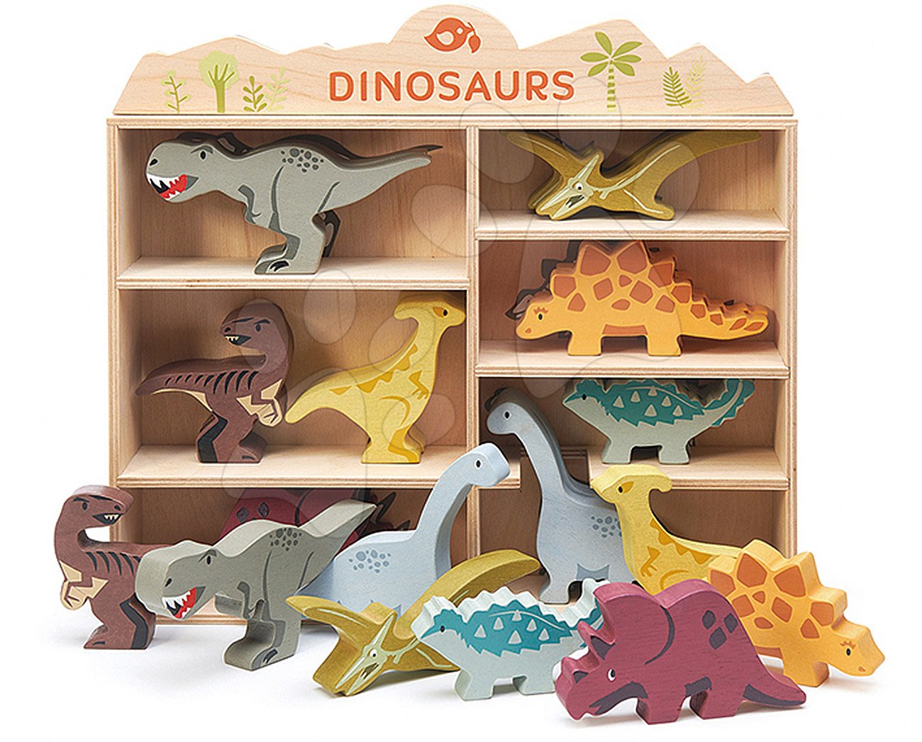 Fa ősállatok polcon 24 drb Dinosaurs set Tender Leaf Toys gyerek játék webáruház - játék rendelés online