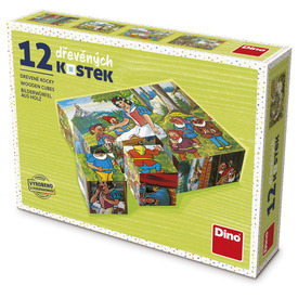 Játék webáruház - Fa mesekocka 12 db - Hófehérke online gyerekjáték rendelés Puzzle - Puzzle