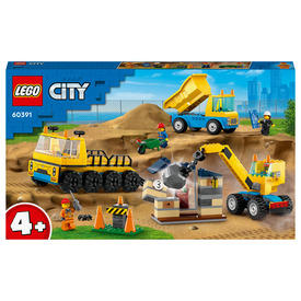 Játék webáruház - LEGO City 60391 Építőipari teherautók és bontógolyós daru online gyerekjáték rendelés Játék - LEGO