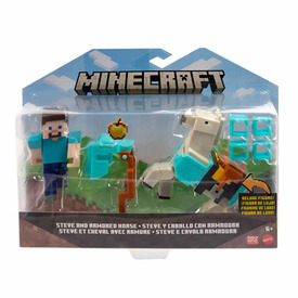 Játék webáruház - Minecraft 3. 25" alap figura kiegészítővel Steve és a páncélozott ló online gyerekjáték rendelés Akcióhős